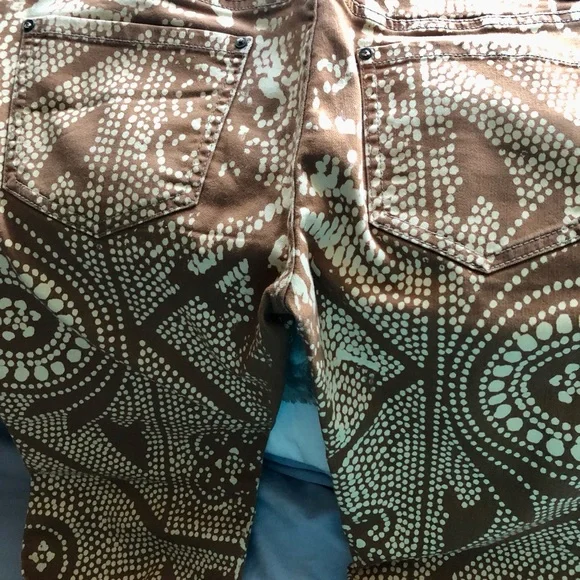 Free People Pumpkin Spice, Sexy Stretch Jeans with Exotic Print. - Picture 7 of 16